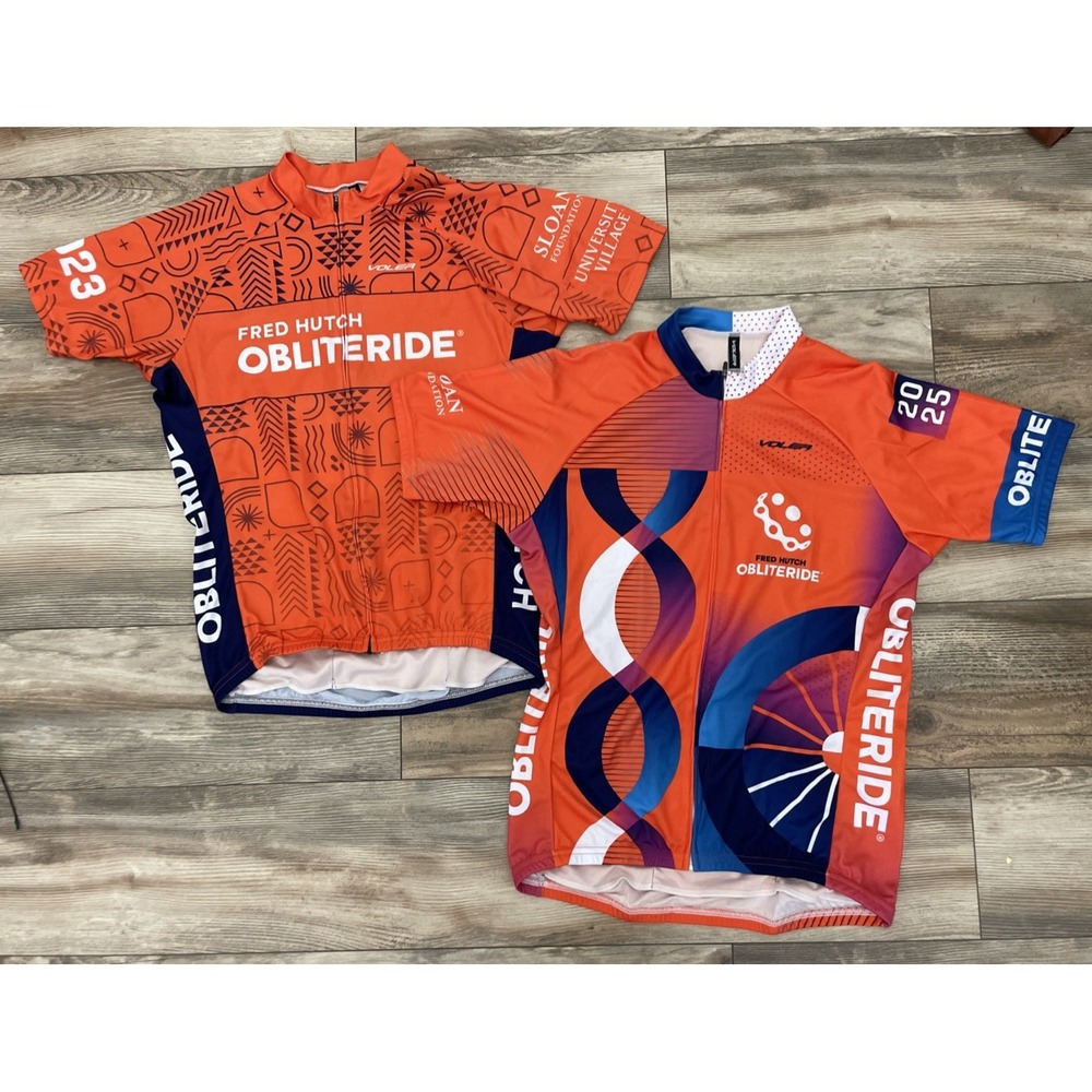 Voler Cycling Jersey Mens Large Blood Orange Fred Hutch Obliteride Aztec 2 Pack